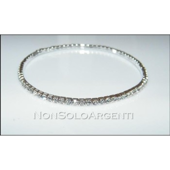 NSA|Bigiotteria : Bracciale Braccialetto Tennis Elastico Argentato 1 fila strass piccoli vari colori