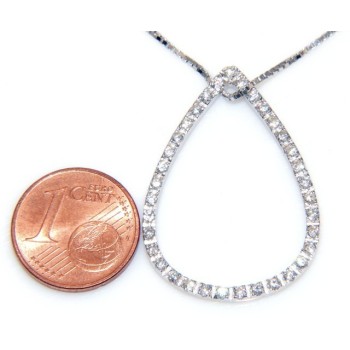 NSA|sterling silver : Venetian Necklace with pendant drop to pave cubic zirconia