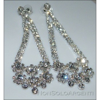NSA|Bigiotteria : Orecchini colore Argento Chandelier Style con strass vari colori