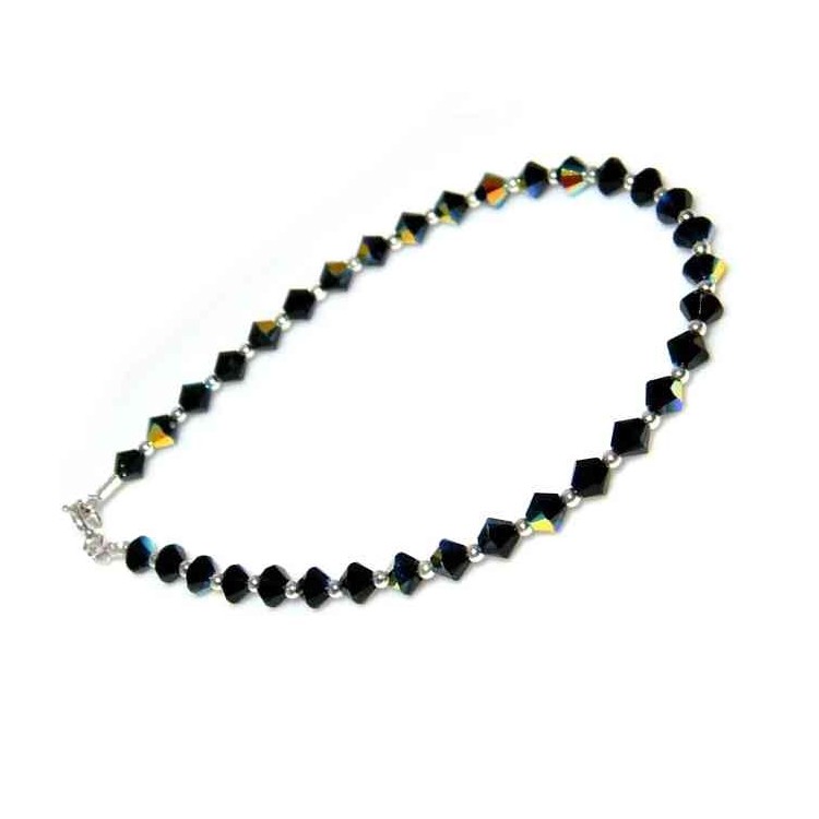 NSA|bracelet swarovski components jet nuit