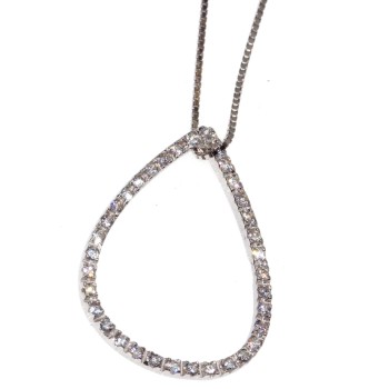 NSA|collana argento 925 con ciondolo goccia grande zirconi