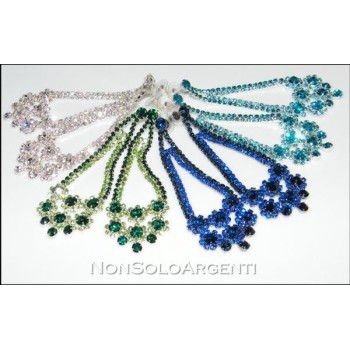 NSA|Bigiotteria : Orecchini colore Argento Chandelier Style con strass vari colori