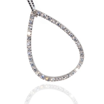 NSA|collana argento 925 con ciondolo goccia grande zirconi