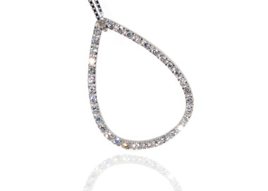 NSA|925 silver necklace with large zircon drop pendant