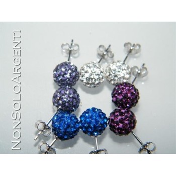 NSA|925 Rhodium Plated Silver : Stud earrings with 8mm zirconia ball