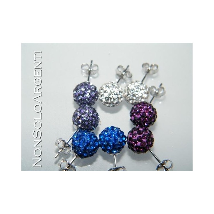 NSA|925 Rhodium Plated Silver : Stud earrings with 8mm zirconia ball