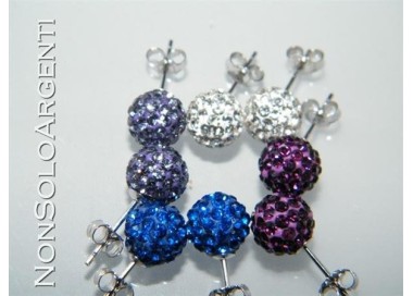 NSA|925 Rhodium Plated Silver : Stud earrings with 8mm zirconia ball