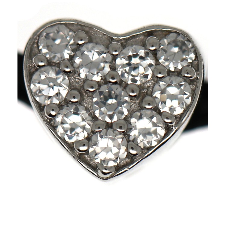 NSA|collana choker argento 925 charm ciondolo cuore e pavè di zirconi girocollo