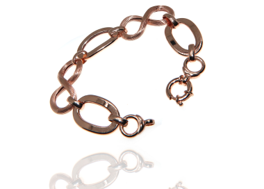 NSA|Bracciale argento 925 donna con 8 scanalato e ovali lisci donna placcato oro rosa