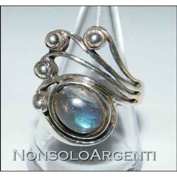 NSA|Argento 925 : Anello ricciolo con Labradorite 17