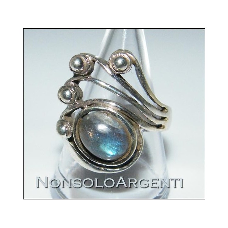 NSA|Argento 925 : Anello ricciolo con Labradorite 17
