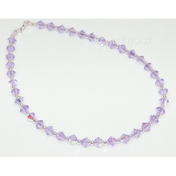 NSA|Bracciale Argento 925 Con Swarovski Bicono VIOLET AB Violetto varie misure