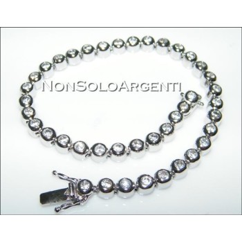 NSA|Argento 925 : Bracciale Tennis Con Zirconi  naturali bianchi