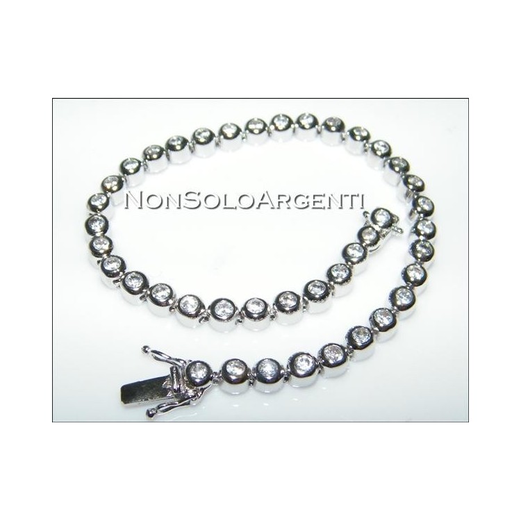 NSA|Argento 925 : Bracciale Tennis Con Zirconi  naturali bianchi
