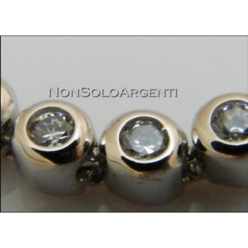 NSA|Argento 925 : Bracciale Tennis Con Zirconi  naturali bianchi