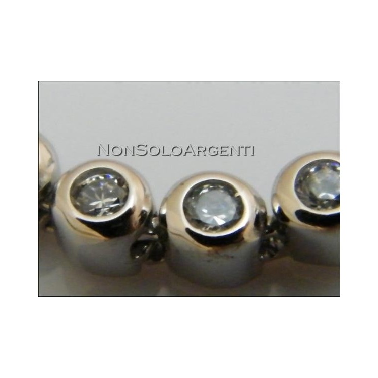 NSA|Argento 925 : Bracciale Tennis Con Zirconi  naturali bianchi