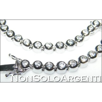 NSA|Argento 925 : Bracciale Tennis Con Zirconi  naturali bianchi