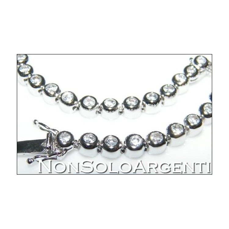 NSA|Argento 925 : Bracciale Tennis Con Zirconi  naturali bianchi