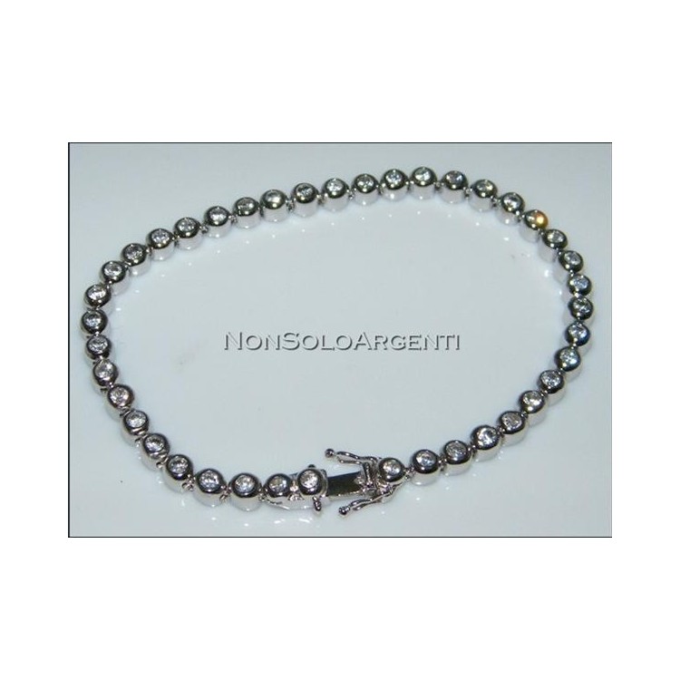 NSA|Argento 925 : Bracciale Tennis Con Zirconi  naturali bianchi