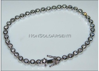 NSA|Argento 925 : Bracciale Tennis Con Zirconi  naturali bianchi