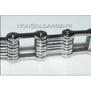 NSA|Bracciale Braccialetto Uomo o Unisex Acciaio Cromato e zircone