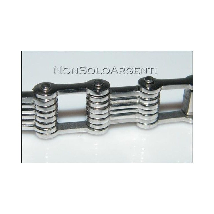 NSA|Bracciale Braccialetto Uomo o Unisex Acciaio Cromato e zircone