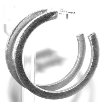 NSA|Earrings Silver 925 ITALIAN HOOP looking shiny with pin and butterfly in 2 sizes