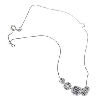NSA|925 silver round neck necklace passing spheres of gradation zircons