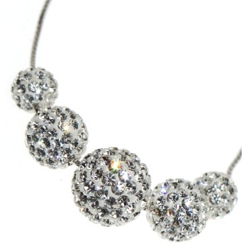 NSA|925 silver round neck necklace passing spheres of gradation zircons