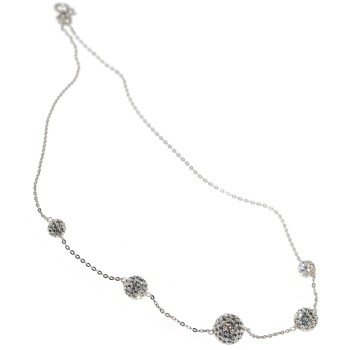 NSA|925 silver round neck necklace passing spheres of gradated zircons