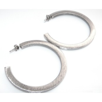NSA|Earrings Silver 925 ITALIAN HOOP looking shiny with pin and butterfly in 2 sizes