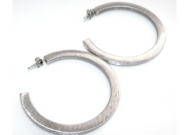 NSA|Earrings Silver 925 ITALIAN HOOP looking shiny with pin and butterfly in 2 sizes