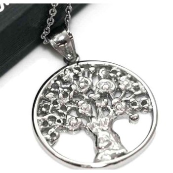 NSA|Steel: Exclusive necklace rolo fot woman or man casting medal pendant Family Tree
