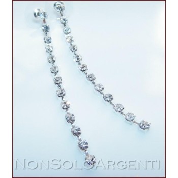 NSA|Bigiotteria : Orecchini colore Argento con una linea di strass