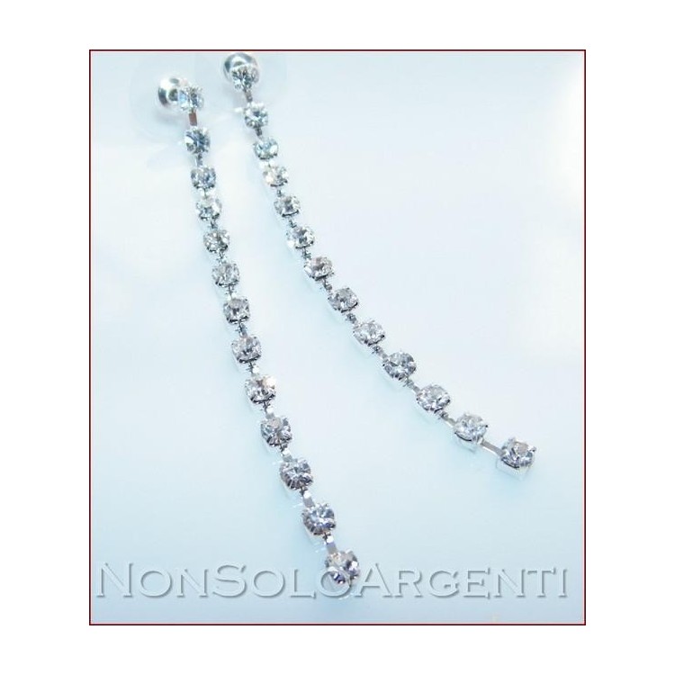 NSA|Bigiotteria : Orecchini colore Argento con una linea di strass