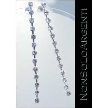 NSA|Bigiotteria : Orecchini colore Argento con una linea di strass