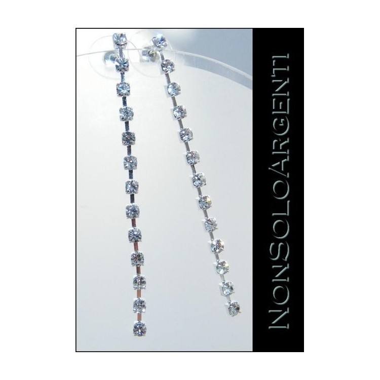 NSA|Bigiotteria : Orecchini colore Argento con una linea di strass