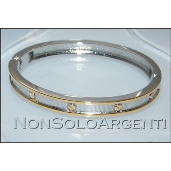 NSA|Bigiotteria : Bracciale Braccialetto a Molla Uomo col Argento e Oro in 2 Varianti