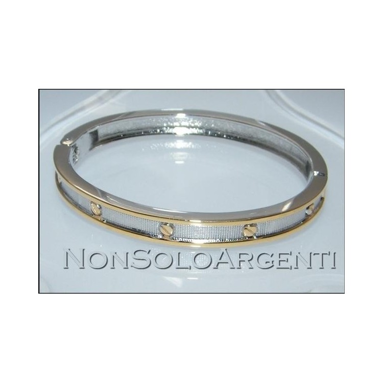 NSA|Bigiotteria : Bracciale Braccialetto a Molla Uomo col Argento e Oro in 2 Varianti