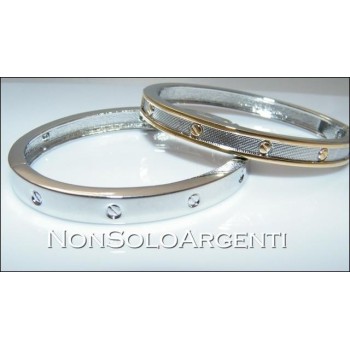 NSA|Bigiotteria : Bracciale Braccialetto a Molla Uomo col Argento e Oro in 2 Varianti