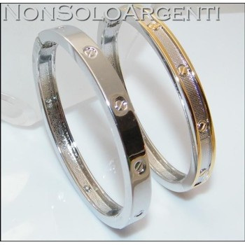 NSA|Bigiotteria : Bracciale Braccialetto a Molla Uomo col Argento e Oro in 2 Varianti