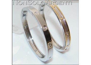 NSA|Bigiotteria : Bracciale Braccialetto a Molla Uomo col Argento e Oro in 2 Varianti