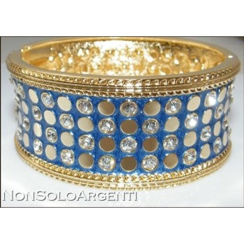 NSA|Bigiotteria : Bracciale Braccialetto a Molla "Roma" base oro con placchette e strass