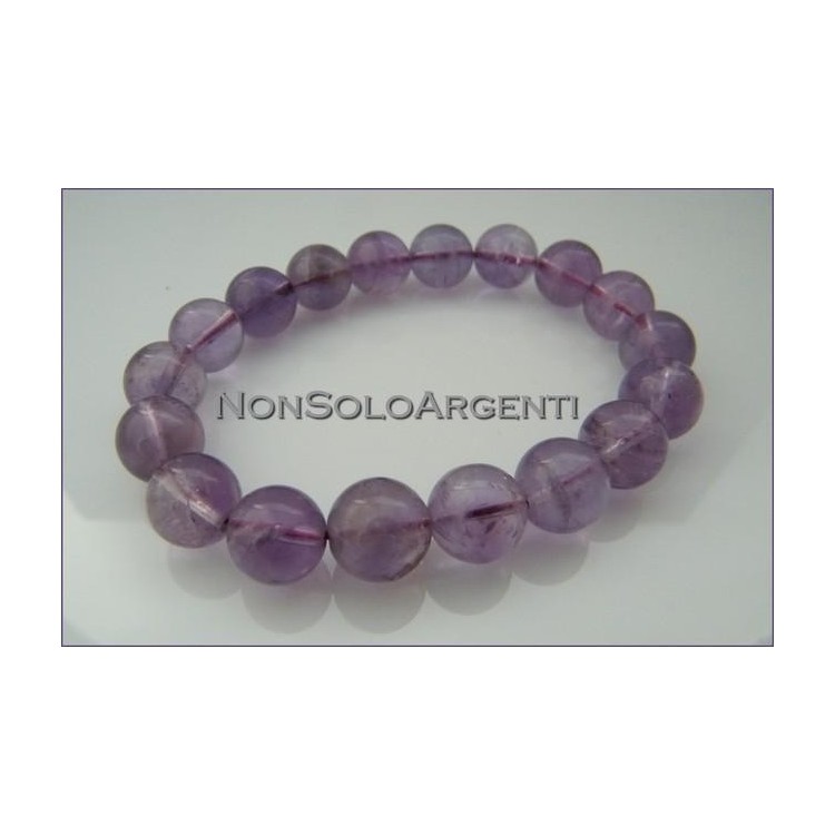 NSA|Elastic bracelet with natural amethyst stone 12mm woman