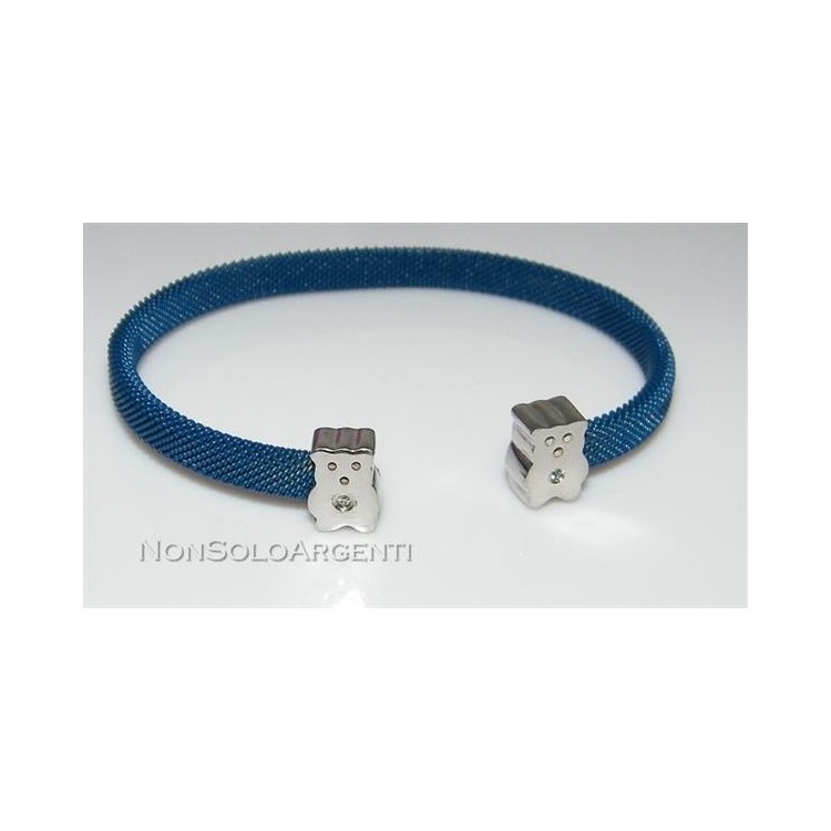 NSA|Bracciale Braccialetto donna ragazza rigido aperto in Acciaio inossidabile punto oro o zirconi