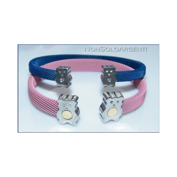 NSA|Bracciale Braccialetto donna ragazza rigido aperto in Acciaio inossidabile punto oro o zirconi