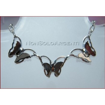 NSA|Bracciale Braccialetto Donna Acciaio Farfalle 3D
