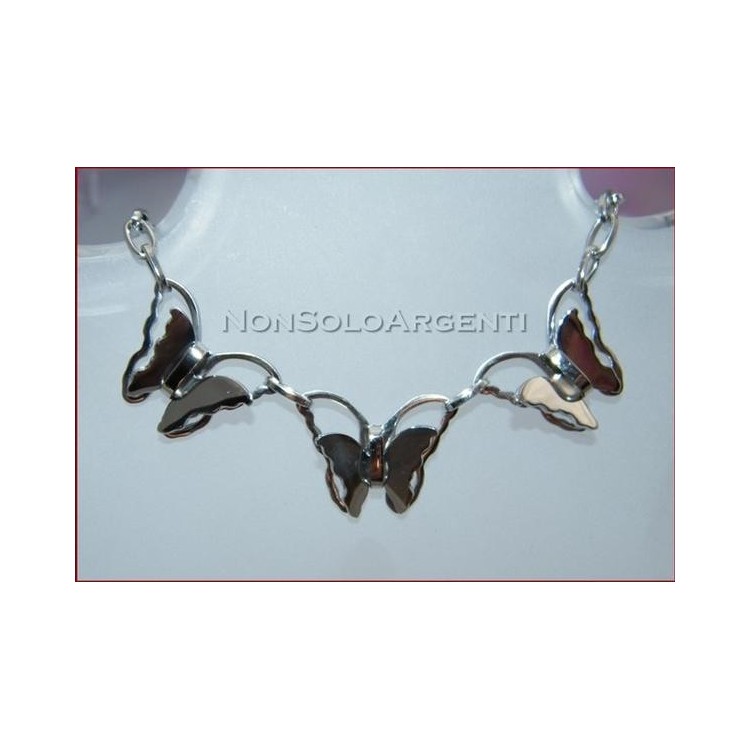 NSA|Bracciale Braccialetto Donna Acciaio Farfalle 3D
