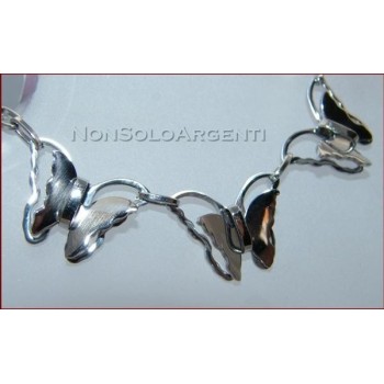 NSA|Bracciale Braccialetto Donna Acciaio Farfalle 3D