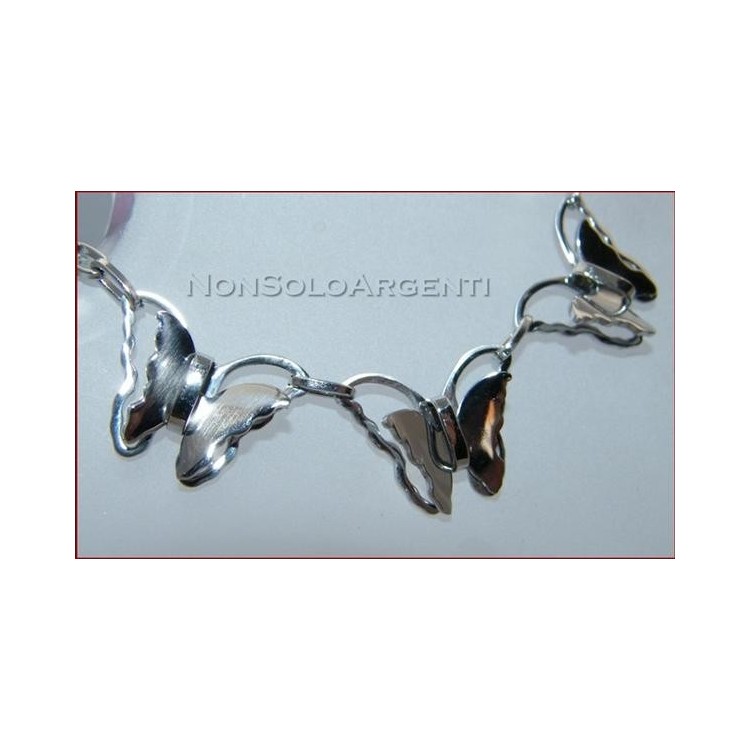 NSA|Bracciale Braccialetto Donna Acciaio Farfalle 3D